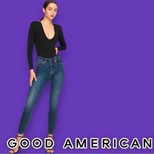 NWOT Good American “Good Legs” Skinny Jeans in Deep Indigo Wash. Size 4/27 👖